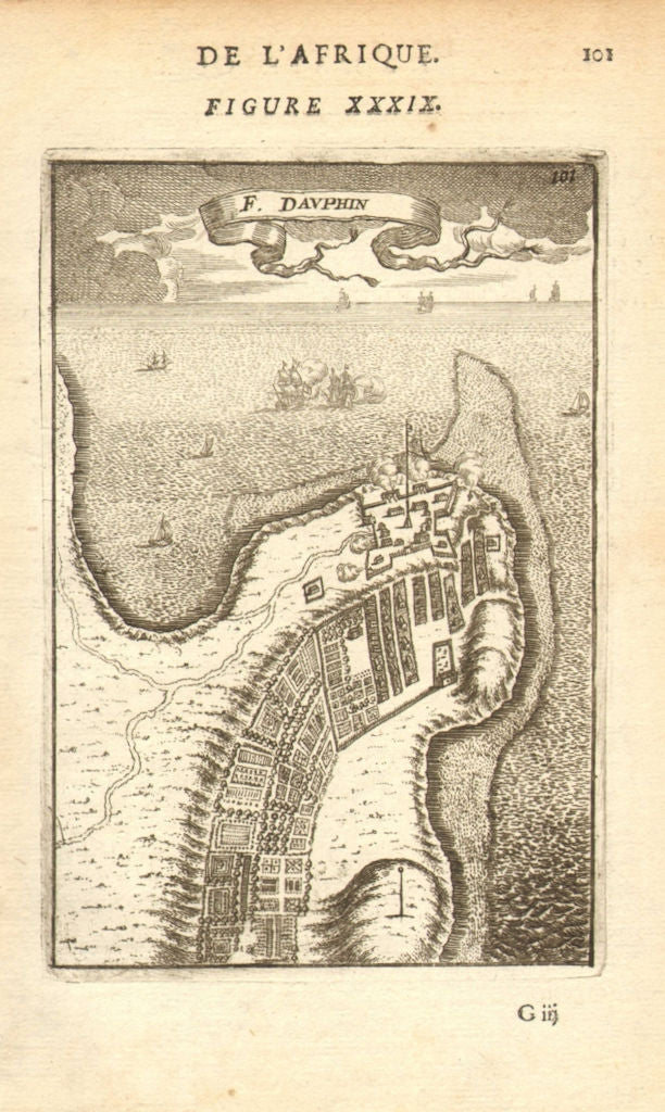 MADAGASCAR. 'Fort Dauphin' (Tôlanaro/Tolanaro/Tolagnaro). Map. MALLET 1683